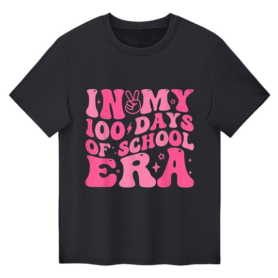 Toddler Boys Shirt 100th Day of School Shirt Crewneck Short Sleeve Fun Patterns Tee Boys Tee Shirts for Toddler Girl 90