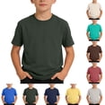 thumbnail image 1 of Toddler Boys Shirts Cotton Solid Color Short Sleeved Baby Boys Shirts Mid Size Boys T-shirt Summer Shirts Boys And Girls Round Neck Shirts for Boys Size 4-5 Years, 1 of 6