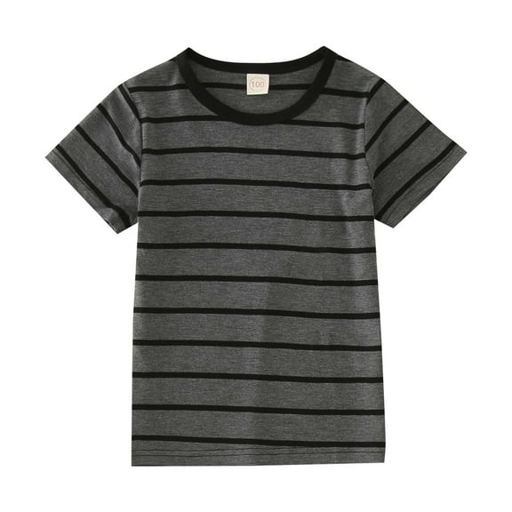 Toddler Boys Shirts Kids Spring Autumn Summer Striped Cotton Short Sleeve Boy Clothes Size 4-5T