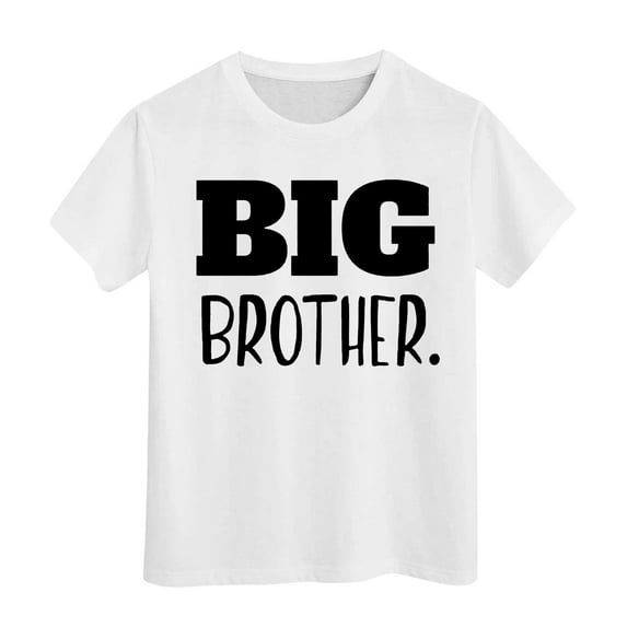 Toddler Boys Shirts & Tops Letter Print Crew Neck Short Sleeve Pullover Tshirts Streetwear,White,8-9 Years