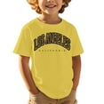 thumbnail image 1 of Toddler Boys Shirts & Tops Letter Print Cute Crew Neck Short Sleeve Loose Casual Sports Comfortable Pullover T-Shirts Holiday Wear,Yellow,3-4 Years, 1 of 4