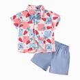 thumbnail image 1 of Toddler Boys Short Set Independence Day 4th Of July Prints T Shirt Tops Shorts Child Kids Gentleman Outfits, 1 of 6