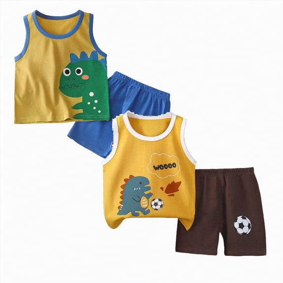 Toddler Boys' Short Sets 3T Boys Summer Clothes Kids Summer Funny Letter Outfits Shirt Short Sets Toddler Boy Clothes Boys Two Piece Outfit
