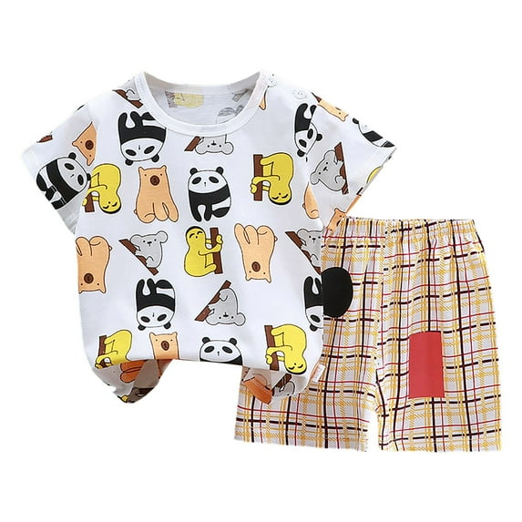 Toddler Boys' Short Sets 3T Boys Summer Clothes Kids Summer Funny Letter Outfits Shirt Short Sets Toddler Boy Clothes Gibobby(3-4 Years,Khaki)