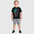 thumbnail image 1 of Toddler Boys Short Sleeve Cartoon Dinosaur Prints T Shirt Tops Shorts Child Kids Gentleman Outfits Size 18-24 Months, 1 of 9