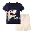 thumbnail image 1 of Toddler Boys Short Sleeve Cartoon Dinosaur Prints T Shirt Tops Shorts Child Kids Set&Outfits Size 4-5T, 1 of 8