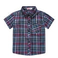 thumbnail image 1 of Toddler Boys Short Sleeve Fashion Plaid Shirt Tops Coat Outwear For Babys Clothing Hot Pink Playwear For Kids 3 Years-4 Years, 1 of 1