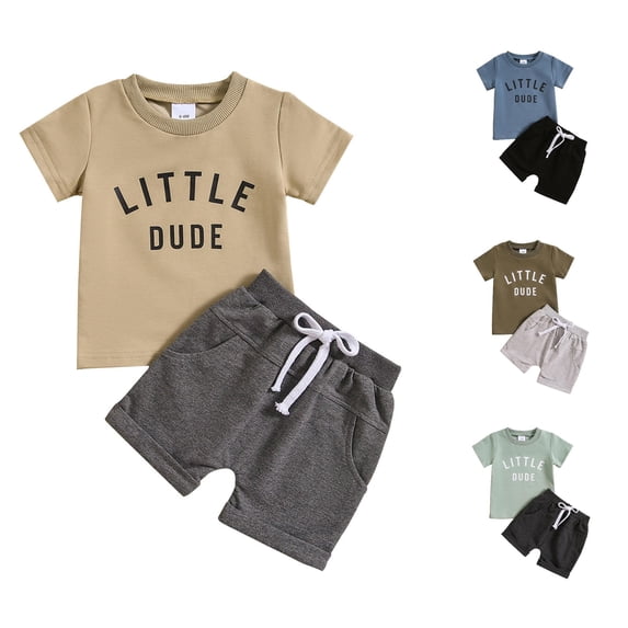 Toddler Boys Short Sleeve Prints T Shirt Tops Shorts Child Kids 2PC Set Outfits Clothes Fashion Baby Boy Clothes 2-3 Years
