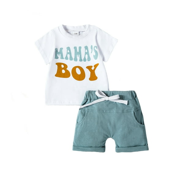 Toddler Boys Short Sleeve Prints T Shirt Tops Shorts Child Kids 2Pc Set Outfits Clothes