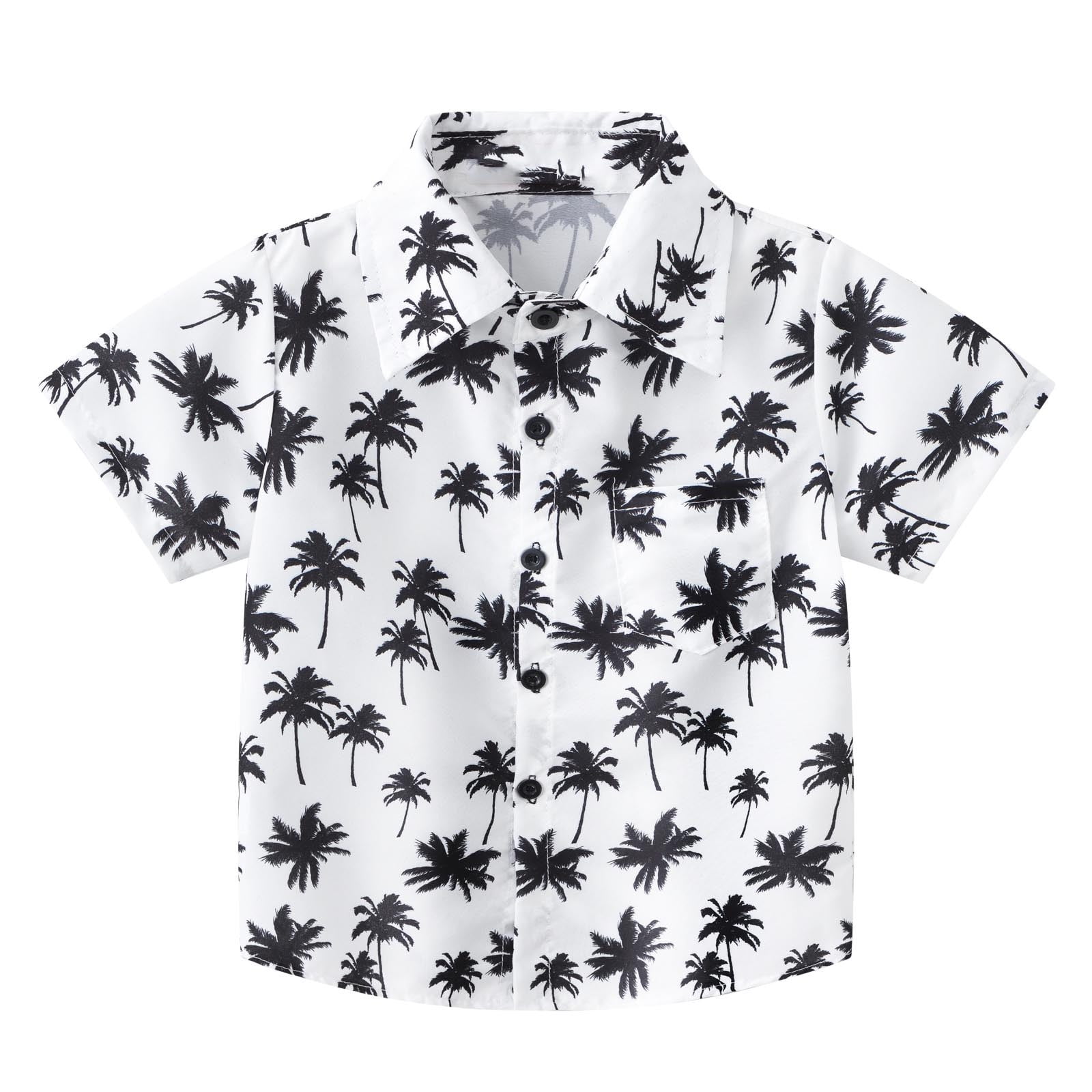 Toddler Boys Short Sleeve Summer Casual Cartoon Prints Gentleman Tops