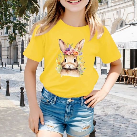 Toddler Boys Short Sleeve T Shirts Easter Outfit Easter Egg Print Fashion Tops Tees Girls Clothes Size 3-4T