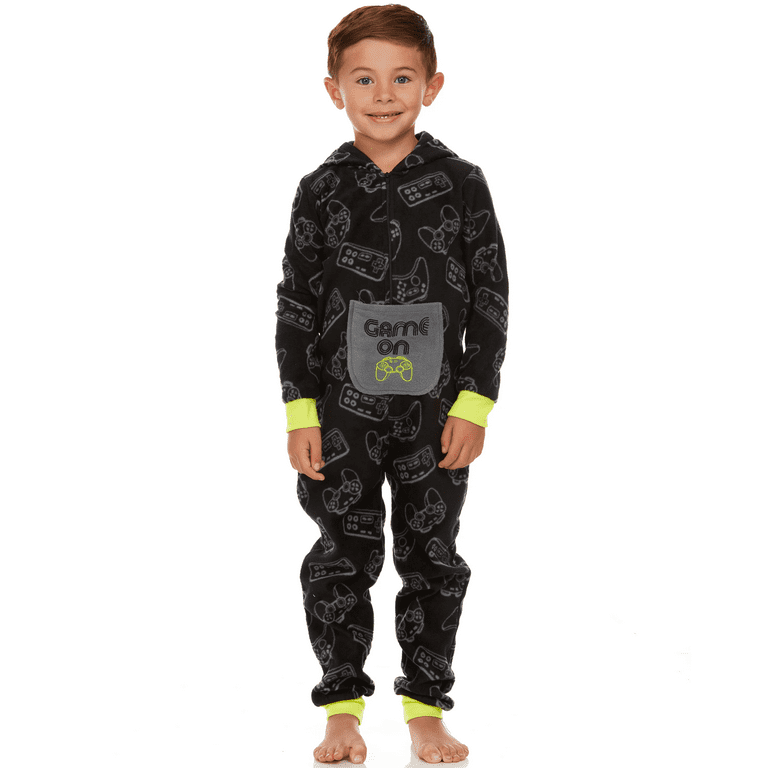 Toddler Boys Sleepware Onesie Hooded Night Pajama with Cartoon Pet