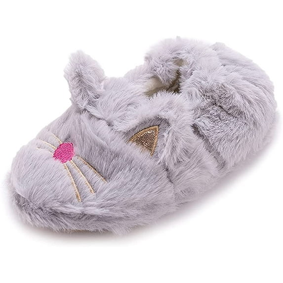 Toddler Boys Slippers Cartoon Cute Animals Plush Warm Home Shoes