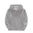 thumbnail image 1 of Toddler Boys Solid Long Sleeve Patchwk Hooded Thickened Warm Sweatshirt Pullover Blouse Outfit, 1 of 3