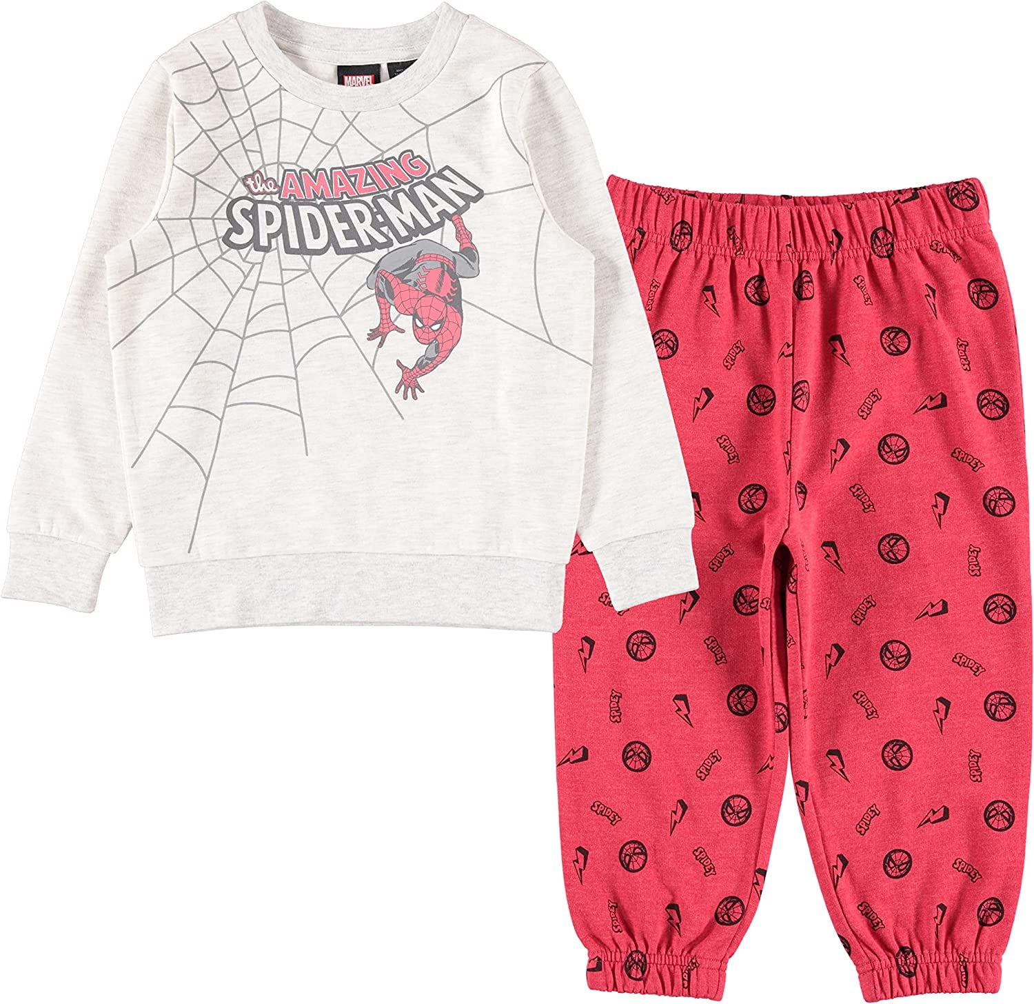Marvel Toddler/ Kid Boy 2pcs Spider-Man Costume Sweatshirt and Pants Set with Built-in Mask Blue