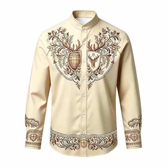 Toddler Boys Stand Collar Shirts Floral Print Button Down Long Sleeve Western Cowboy Fall Summer Casual Tops Tees for Kid Size 3-4T