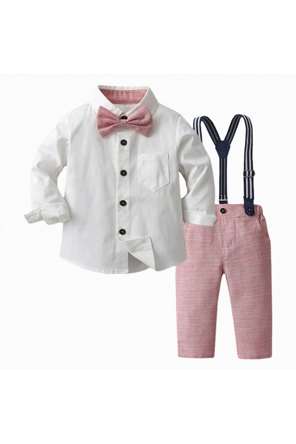 Toddler Boys Suit Baby Boys Formal Wedding Outfits Toddler Gentleman Bowtie Vest Guest Suits Dress Shirt Pants Set