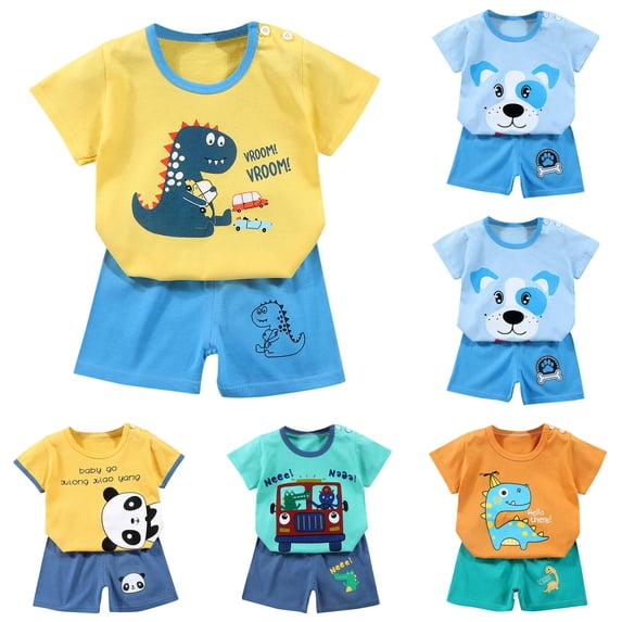 Toddler Boys Summer 2-Piece Outfit Crew Neck Short Sleeved 3D Print T Shirt and Shorts Outfits Set Size 18-24 Months ,Gray