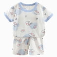 thumbnail image 1 of Toddler Boys Summer Clothes 2T 3T 4T 5T Kids 2 Pcs Short Sleeve Graphic Tees and Stretch Shorts Set Toddler Sets for Boys 6T 7T Children 18-24 Months, 1 of 6