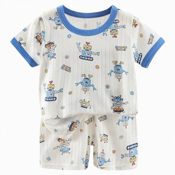 Toddler Boys Summer Clothes 2T 3T 4T 5T Kids 2 Pcs Short Sleeve Graphic Tees and Stretch Shorts Set Toddler Sets for Boys 6T 7T Children 2-3 Years