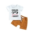 thumbnail image 1 of Toddler Boys Summer Outfit Sets Short Sleeve Letter Eyeglasses Print Tops Solid Color Drawstring Shorts, 1 of 8