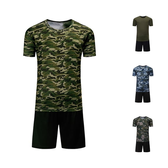 Toddler Boys Summer Outfits 2 Piece Casual Short Sleeve T Shirt and Elastic Waist Shorts Clothes Outfits Set Size 120(L) ,Multicolor