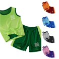 thumbnail image 1 of Toddler Boys Summer Outfits Quick Drying Sports Tank Top + Shorts Football Suit 2 Piece Sets Size 3-4T ,Green, 1 of 3