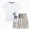 thumbnail image 1 of Toddler Boys Summer Sets Clothing Cute Cartoons Printed Short Sleeve 1T 2T 3T 4T 5T 6T 7T T-Shirt and Elastic Waist Shorts Sets Kids Outfit Beach Clothes Loungewear Kaprioy, 1 of 7