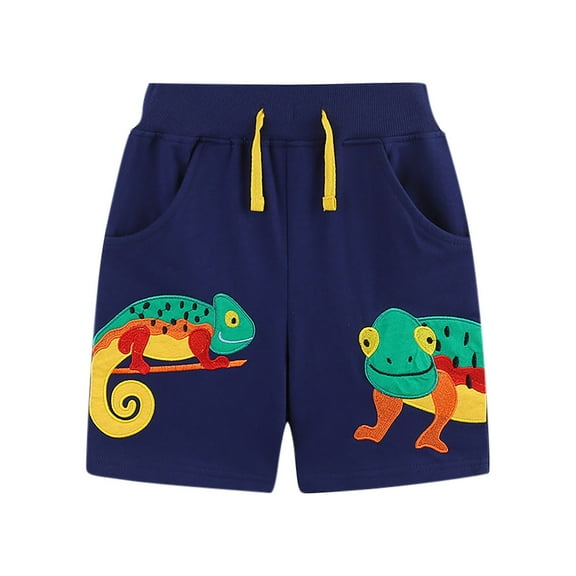 Toddler Boys Sweat Shorts Casual Elastic Waist Cotton Shorts Summer Print Athletic Shorts with Pockets