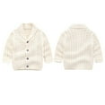thumbnail image 1 of Clearance!Toddler Boys Sweater Cardigans Button Down Shawl Collar Knitted Jacket Coat for Fall Winter Casual Outerwear (9 Months, Beige), 1 of 4