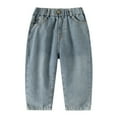 thumbnail image 1 of Toddler Boys Sweatpants 3-4 Years Back to School Boys Cargo Pants Size 6/7 Boys Stretch Denim Pants for Kids Comfortable Casual Loose fit Jeans with Elastic Waist for Outdoor School Daily Wear, 1 of 7