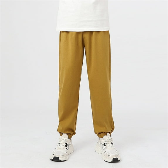 Girls Boys Jogger SweatpantsAdjustable Drawstring Casual Pants with Pockets Girls Solid Pants Brown Pants Boys Little Girls Clothes Size 5-6 Years