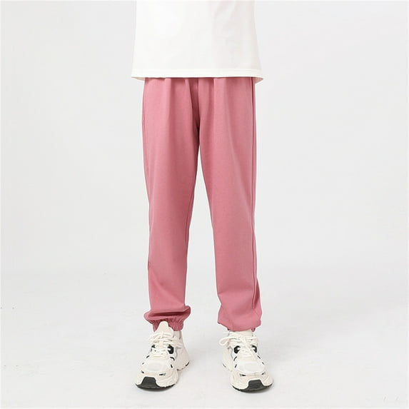 Toddler Boys SweatpantsAdjustable Drawstring Casual Pants with Pockets Boys Solid Pants Hot Pink Sweatpants Kids Boys Sweatpants Size 9-10 Years