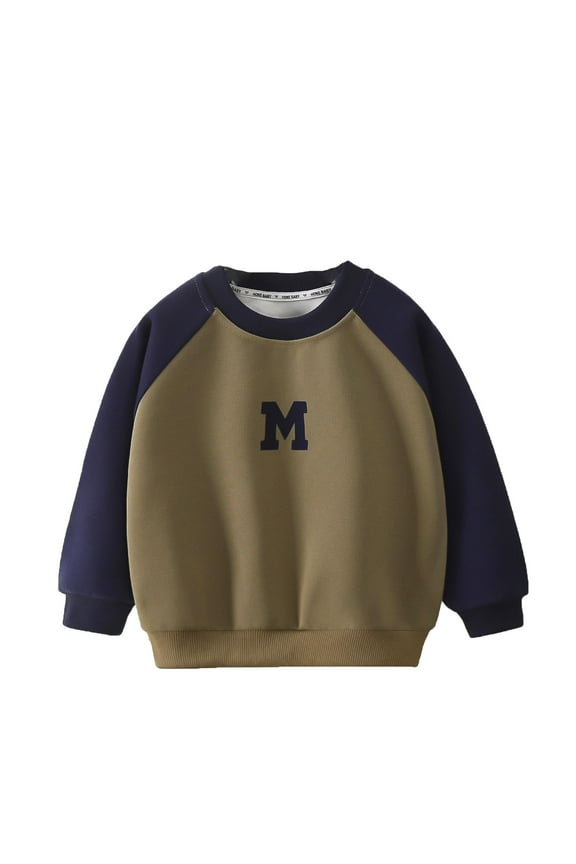Toddler Boys Sweatshirt Long Sleeve Girls Blue Sweatshirt Oversized Crewneck Sweatshirts Winter Clothes Toddler Boy Clothes 12-18 Months