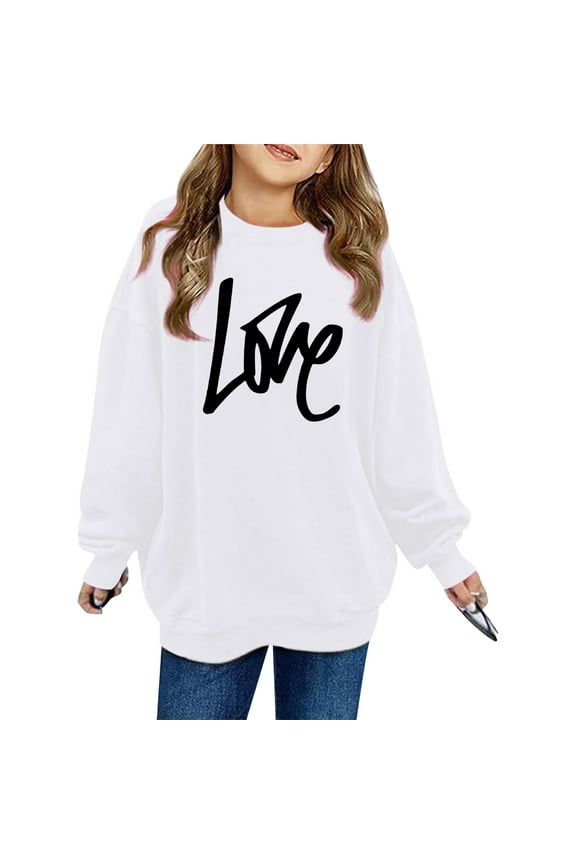 Toddler Boys Sweatshirt Long Sleeve White Sweatshirt Toddler Crewneck Pullover Tops Fall Clothes Girls 12-18 Months Clothes