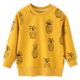 thumbnail image 1 of Toddler Boys Sweatshirts Crew Neck Pineapple Print Long Sleeve Hooded Autumn Winter Kids Pullover Top For Children Sweatshirts Casual Fashion Clothes Size 18-24 Months, 1 of 7