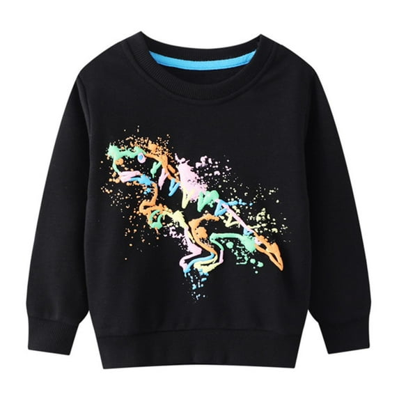 Toddler Boys Sweatshirts Fall Pullover Children's Casual Crewneck Printed Handsome Cotton Tops for Boys Size 3-4T