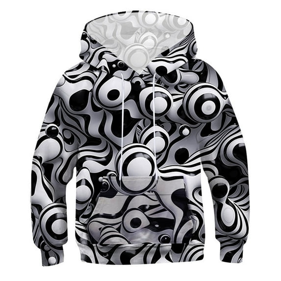 Toddler Boys Sweatshirts Teen Cartoon Print Kids Pullover with Pocket Girl Novelty Pattern Hoodies Sweatshirts for Boys Size 2-3T