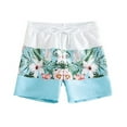 thumbnail image 1 of Toddler Boys Swim Trunks Boys Swimsuits Loose Fit Quick Dry Beach Pants Waterproof Surf Pants Light Blue,3-4T Swim Jammers Boys, 1 of 3