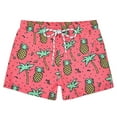 thumbnail image 1 of Toddler Boys Swim Trunks Quick Dry Boys Swim Shorts with Mesh Liner Beach Toddler Boys Bathing Suit Pink Pineapple 3T, 1 of 9