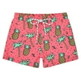 thumbnail image 1 of Toddler Boys Swim Trunks Quick Dry Boys Swim Shorts with Mesh Liner Beach Toddler Boys Bathing Suit Pink Pineapple 6 Years, 1 of 7