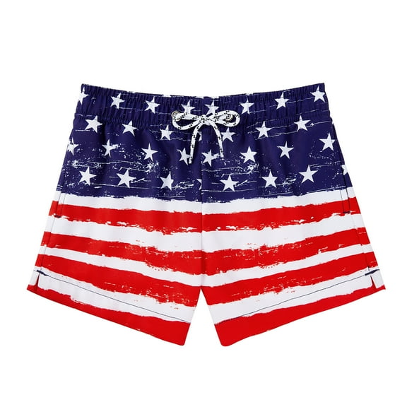 Toddler Boys Swim Trunks Quick Dry Boys Swim Shorts with Mesh Liner Beach Toddler Boys Bathing Suit Flag 3T