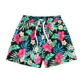 thumbnail image 1 of Toddler Boys Swimsuits Swimming Trunks Summer Hawaii Print Drawstring Elastic Waist Beach Board Shorts Swimwear Size 2-3T Blue, 1 of 7
