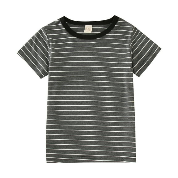 Toddler Boys T Shirt Kids Spring Autumn Summer Striped Cotton Short Sleeve Boy Clothes Size 4-5T