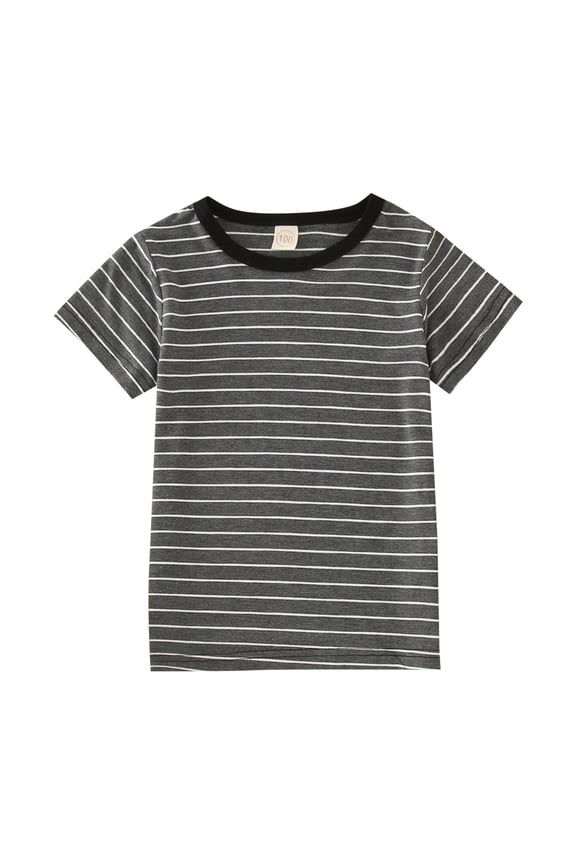 Toddler Boys T Shirt Kids Spring Autumn Summer Striped Cotton Short Sleeve Boy Clothes Size 4-5T