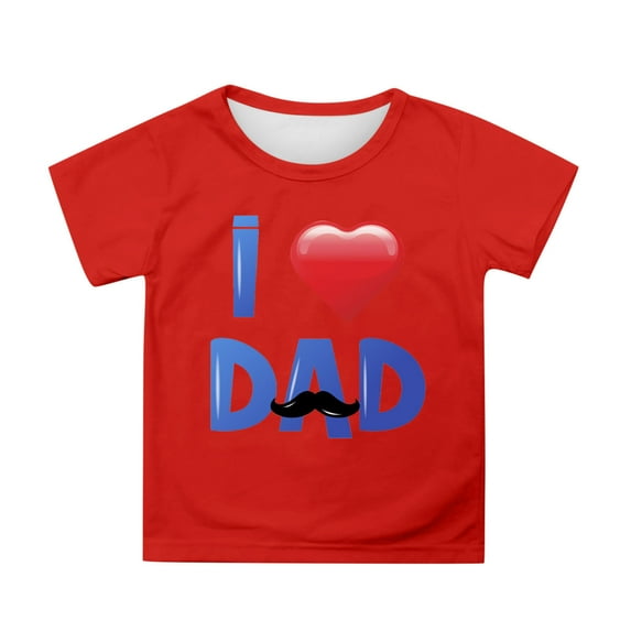Toddler Boys T-Shirts Father'S Day Love Print Short Sleeve T-Shirt Children Boys Practical Lounging Summer T-Shirts,6 -7 Years