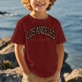 thumbnail image 1 of Toddler Boys T Shirts Los Angeles Shirt Letter Print short Sleeve Short Sleeve Summer Crewneck Tops Basic Tees T-Shirts for Girls 3-4 Years, 1 of 3