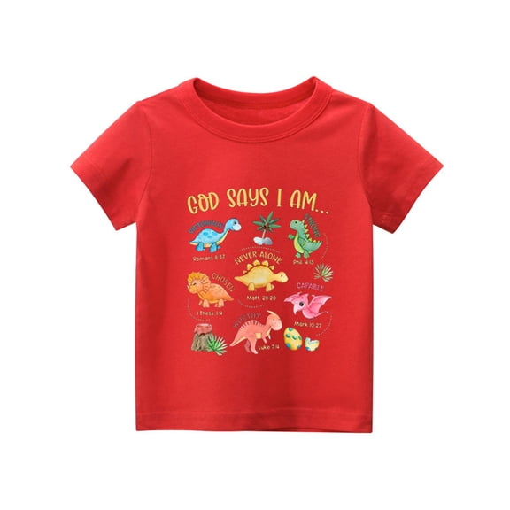 Toddler Boys T-Shirts Round Neck Short Sleeve Cartoon Print T-Shirt Summer Personality Fashion Children Boys Outdoor Wear T-Shirts，6 -7 Years