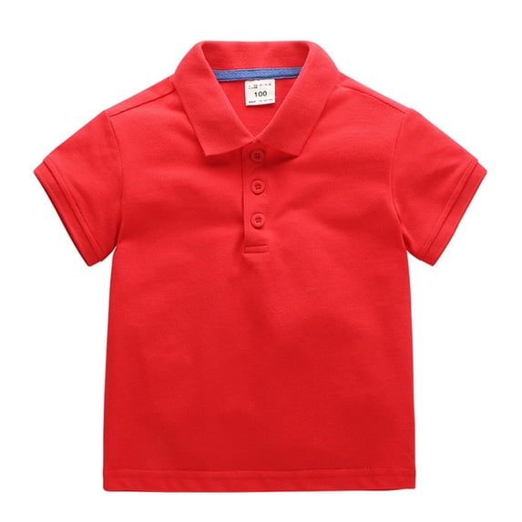 Toddler Boys T- Shirts Solid Color Short Sleeve Collared Shirt Cotton Casual Classic Tee Shirt Tops