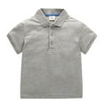 thumbnail image 1 of Toddler Boys T- Shirts Solid Color Short Sleeve Collared Shirt Cotton Casual Classic Tee Shirt Tops, 1 of 3